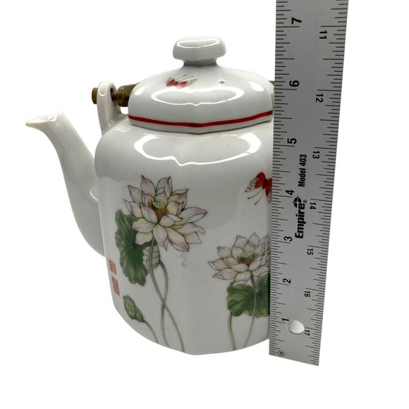 Original Lotus The Tuscany Collection Porcelain Large 6 Cups 48Oz Teapot Japan - Picture 5 of 12